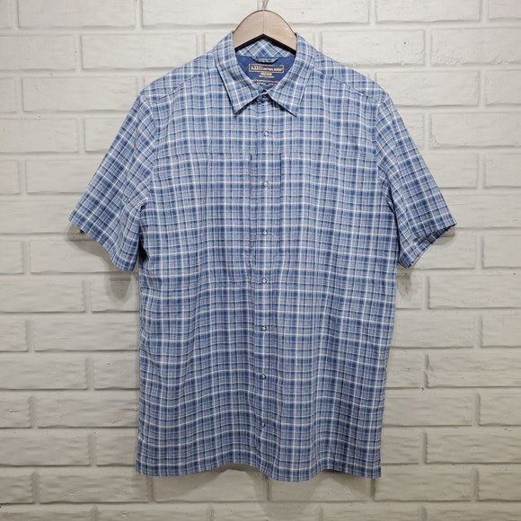 5.11 Tactical Series Men's Size M Blue White Plaid Button Front Mesh Lined Shirt - Picture 1 of 9